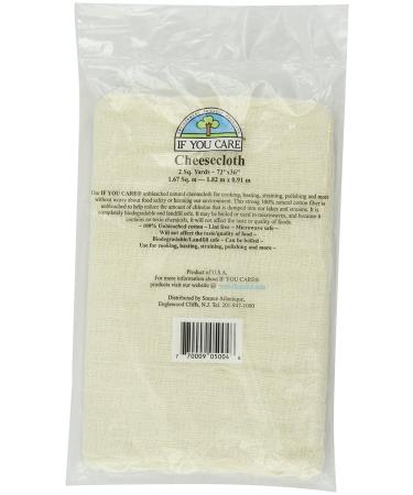 IF YOU CARE 72x36-Inch Cheesecloth, Unbleached, 2-Square Yards (Pack of 6)