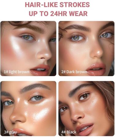 Magic Eyebrow Pencil 4 Tips Eyebrow Pen 3D Waterproof Long Lasting Eyebrow Pencil for Natural Makeup Makeup Tools (Grey) - Buy Online on GoSupps.com