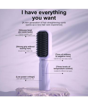 Buy Cordless Electric Hair Straightening Comb - Anti-Scald Ionic Brush with Fast Heating & 3 Temp Settings for Women | International Shipping Available - Buy Online on GoSupps.com