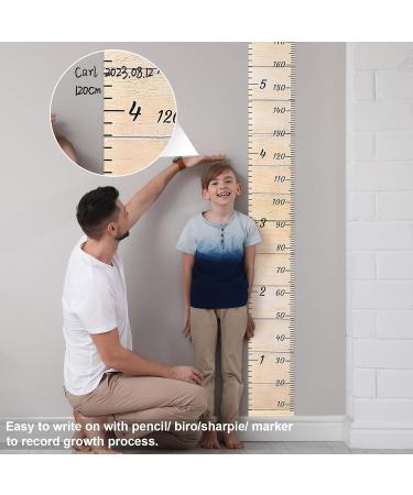 MHJY Kids Height Chart - Wooden Ruler Growth Measurement Wall Decor for Boys and Girls - 7.9'' x 79'' Canvas Height Measure Chart - Nursery Bedroom Decor - Buy Online on GoSupps.com