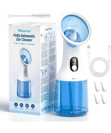 Electric Ear Wax Removal with One-Piece Waste Tank, Water Powered Ear Cleaner with 4 Pressure Modes for Earwax Remove at Home, 4 Tips, USB-C Cable, IPX7 (Blue) 200ML Blue