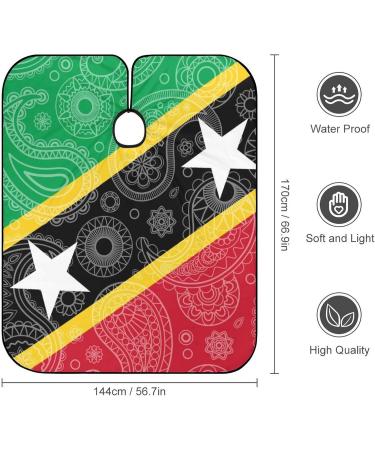 Buy Saint Kitts and Nevis Paisley Flag Barber Cape | Adjustable Hair Cutting Apron for Adults - International Shipping - Buy Online on GoSupps.com