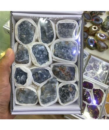 Natural Quartz Crystal Rough Gemstones and Minerals Raw Stones as Gifts Beautiful (Color : Blue Barite)