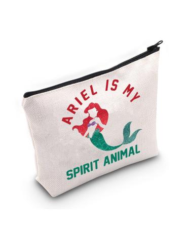 Levlo mermaid ariel cosmetic bag make-up bag mermaid arielle lovers gift ariel is my spirit animal mermaid make-up zipper bag ariel spirit animally