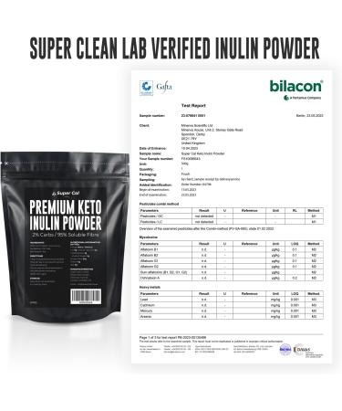 Super Cal Keto Inulin Powder 200g | 95% Fibre / 2% Carbs | Lab Tested Soluble Fibre Supplement | Great Sleep Supplement + Aids Gut Health | Pure Chicory Prebiotics Fiber Supplement - EU Sourced - Buy Online on GoSupps.com