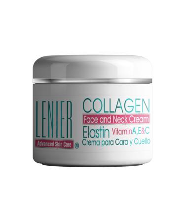 Lenier Collagen & Elastin Face Cream Anti-Aging Moisturizer with Vitamins A, C & E | Hydrates, Firms & Reduces Wrinkles | For Face & Neck | 3.5 fl oz