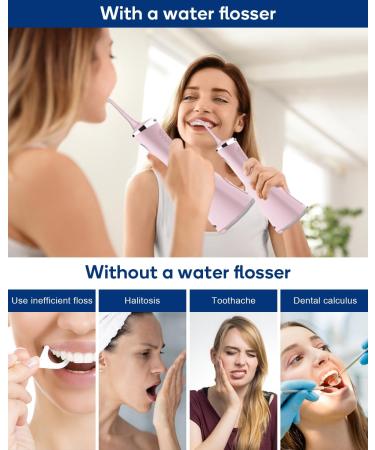 MySmile Wireless Water Tooth Floss 5 Cleaning Modes 8 Jet Tips IPX7 Waterproof USB Rechargeable Dental Picks Pink Travel Bag Included - Buy Online on GoSupps.com