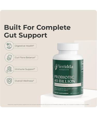 Veridda Longevity Gut Immune Inflammation Support System Trio - Vitamin D3 Probiotic 40 Billion Magnesium Glycinate - Buy Online on GoSupps.com