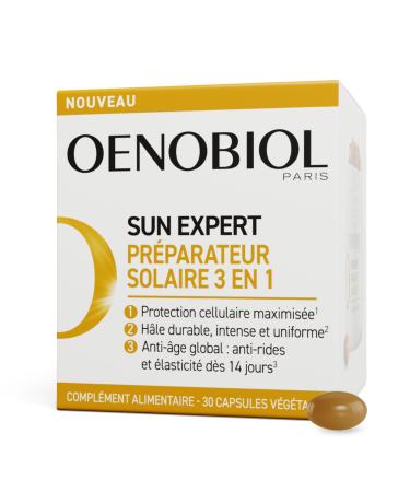 Oenobiol Oenobiol Sun Expert 3-in-1 Sun Preparation - Triple Action - Cellular Protection - Intense Tan - Global Anti-Aging - Clinically Proven - Food Supplement - 30 Vegetable Capsules