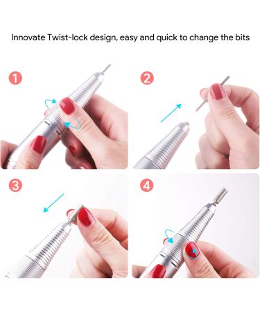 Nail Drill JCMASTER Electric Nail Files with Foot Pedal Adjustable Speed 30000 RPM Professional E File Kit with 6 Nail Drill Bits Low Vibration Manicure Pedicure Set for Nail Care Nail Art - Buy Online on GoSupps.com