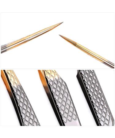 Arclon Lash Eyelash Extension Tweezers Set - 4Pcs Professional Straight and Curved Stainless Steel Precision Tweezers in Black Gold | Lash Extension Supplies - Buy Online on GoSupps.com