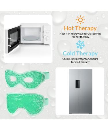 Heyu-Lotus Reusable Gel Bead Cooling Eye Mask 2Pcs - Hot Cold Therapy for Puffy Eyes, Dark Circles, Dry Eyes - Relief for Puffy Eyes - Green - Buy Online on GoSupps.com