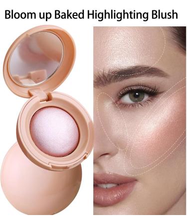 Qixfyze Bloom Up Baked Highlighting Blush Soft Luminous Pinch Powder Blush Natural Finish Buildable Color Contour Highlight Blush Long Lasting and Lightweight for All Skin Tones04 - Buy Online on GoSupps.com