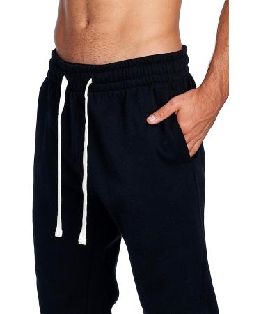 PROGO USA Men's Casual Fleece Jogger Sweatpants - Medium Black - Buy Online on GoSupps.com