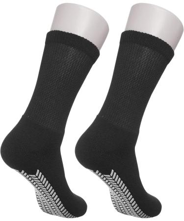 Diabetic Socks Unisex - Non Skid Hospital Slipper Socks 9 Pack (Black, Size 13-15) - Buy Online on GoSupps.com