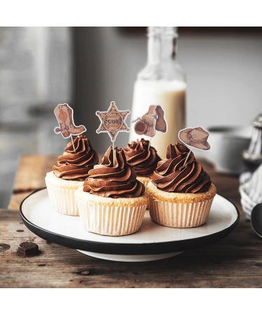 NICENEEDED 31 Pcs Cowboy Cupcake Toppers Glitter Western Rodeo Cupcake Picks Hats Boots Cupcake Picks for Western Party Baby Shower Birthday Party Cake Decorations Supplies - Buy Online on GoSupps.com