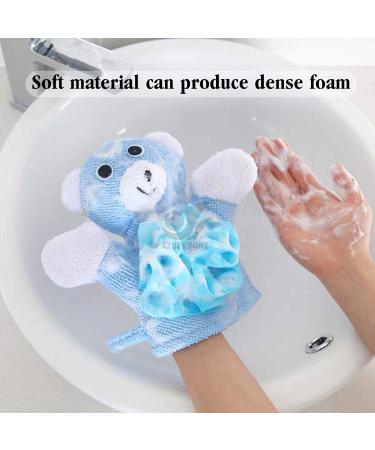 4 Pack Azure Zone Cartoon Hand Puppet Bath Wash Mitt Towel with Animal Designs - Perfect for Bath and Shower - Buy Online on GoSupps.com