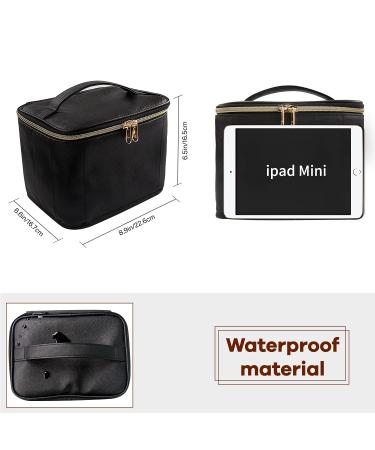 OCHEAL Travel Makeup Bag Organizer for Women - Black Toiletry Bag with Large Capacity for Skincare and Cosmetics - Buy Online on GoSupps.com