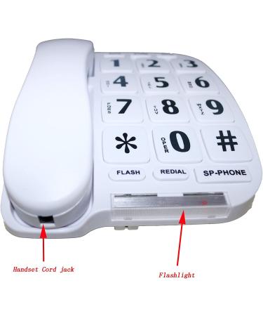 MegFong MF-11W Extra Large Button Phone for Elderly - Loud Handsfree Speakerphone - Perfect for Hearing Impaired - Buy Online on GoSupps.com