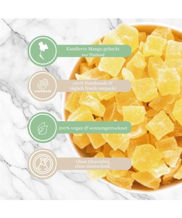  1001 Frucht 1001 Frucht Candi e mango 250g chunks of mango for yogurt cereal mix exotic dried fruit fine food candied fruit for cooking fruit candy fruit fruit candy premium quality - Buy Online on GoSupps.com