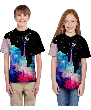 Kids Boys Teen Girls Summer T-Shirt Print Blouse | Casual 3D Top | Shelf Bra | Black | Size 7-8 Years - Buy Online on GoSupps.com
