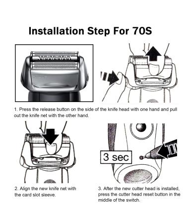 Braun Series 7 Replacement Head for 70S | Compatible with Models 720, 750CC, 760CC | Premium Quality - Buy Online on GoSupps.com