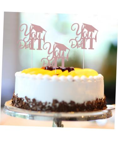 COOLHIYA 10pcs 2021 Graduation Cake Arrangement Graduation Party Supplies Glitter Graduation Pick Class of 2021 Graduation Cupcake Topper High School Grad Trencher Cap Cover Paper Food Golden 13x13.5cm - Buy Online on GoSupps.com