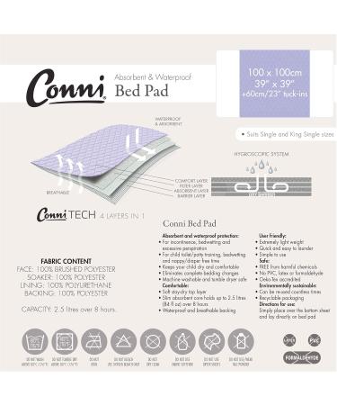 Conni Reusable Waterproof Bed Protection Blanket - Absorbent & Washable for Incontinence Bedwetting and Excessive Sweating - 100x100 cm - International Shipping - Buy Online on GoSupps.com