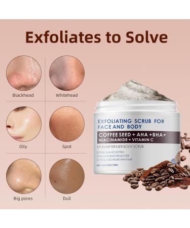 KP Bump Eraser Body Scrub | Exfoliating Face Scrub for Men & Women | AHA BHA Coffee Scrub for Ingrown Hair & Keratosis Pilaris - 4.23OZ - Buy Online on GoSupps.com