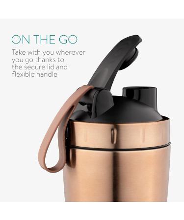 Navaris 750ml Stainless Steel Protein Shaker Bottle - Copper Fitness Mug for Smoothies & Protein Shakes - Perfect for Training & Sports - Buy Online on GoSupps.com
