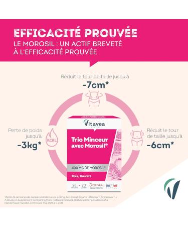 Vitavea - Trio d'actifs avec Morosil Kola et Th Vert - Compl ment alimentaire avec un actif brevet provenant de l'orange sanguine - Riche en antioxydant et Vitamine C - 20 G lules - 20 Jours trio minceur avec Morosil - Buy Online on GoSupps.com