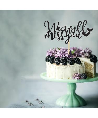 Arthsdite We Will Miss You Cake Topper Farewell Cake Decoration for Job Change Farewell Retirement Graduation Party Cake Decoration Supplies - Black Glitter - Buy Online on GoSupps.com