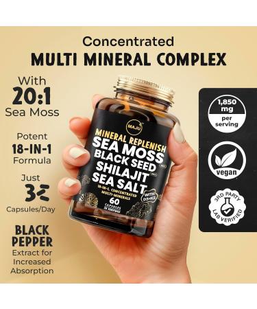 Maju Superfoods Mental Mushrooms Powder Black Seed Oil and Mineral Replenish Capsules - Buy Online on GoSupps.com