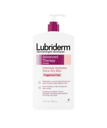 Lubriderm Advanced Therapy Moisturizing Lotion with Vitamins E and B5  Deep Hydration for Extra Dry Skin  Non-Greasy Formula  24 fl. oz