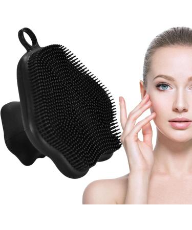 Silicone Face Scrubber Exfoliator - Silicone Face Scrubber Exfoliator with Handle Silicone Face Scrub Facial Cleansing Rubber Face Exfoliator Brush for Delicate Cleaning Black - Buy Online on GoSupps.com
