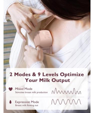 MomcoZy S9 Portable Electric Milk Pump | Free-Handed & Long Battery Life | 2 Modes & 9 Levels | 24mm Pink - Best for Moms - Buy Online on GoSupps.com
