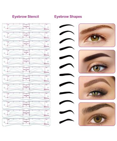 Hengbird 4D Eyebrow Template Set - 12 Styles for Beginners | Reusable DIY Stencils & Shaving Rope | Quick Makeup Solution - Buy Online on GoSupps.com