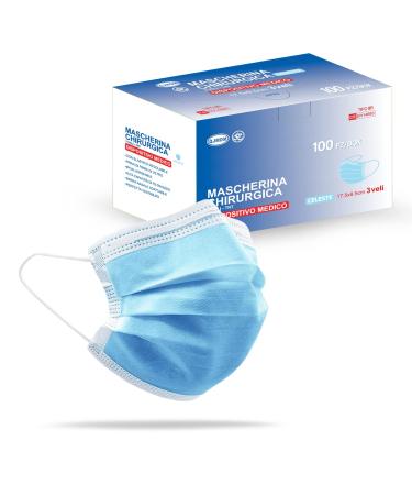 Medical type iir standard En14683 Certified oral masks op mask 3-layer Mouth protection facial mask disposable mask Einweg mask BFE 98% surgical mask (100 units (1 piece) Blue 100) 100 units (1 piece) blue 100 - Buy Online on GoSupps.com