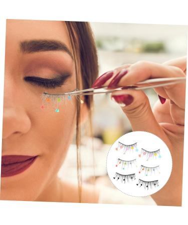 Beavorty 6 Pairs sequin false eyelashes colored lashes colored eyelashes pride outfit pride makeup color lashes natural false lashes cosplay lashes Miss Flash chip Imitation make up - Buy Online on GoSupps.com