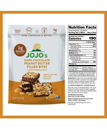 JOJO's Dark Chocolate Hemp Bites - Plant Based Protein, Low Sugar, Vegan Snack - Variety Pack 3.9oz (4 Count) - Buy Online on GoSupps.com