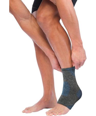 Mueller Black & Blue Premium Knit Ankle Support | 4-Way Stretch, Thermo Reactive | Size Medium/Large - Buy Online on GoSupps.com