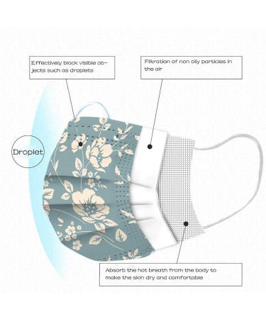 Lulupi 10-Pack Flower Motif Adult Mouth & Nose Protection | Elegant Breathable Masks with Necklace for Women - Buy Online on GoSupps.com