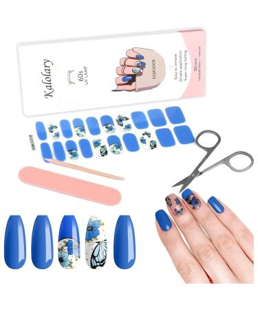 Kalolary Gel Nail Polish Strips Nail Gel Art Sticker Waterproof Full Nail Wraps Decal Sets with Scissors Nail File and Stick for Women Girls Nail Art Decor (UV/LED Lamp Required)-8 - Buy Online on GoSupps.com