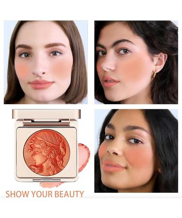  Diyxisk Blush Powder Orange 6 g Embossed Makeup Light Weight Natural Glow Waterproof Long-Lasting (Orange) - Buy Online on GoSupps.com