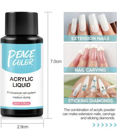 PEACECOLOR 2 x 30m Acrylic Nail Liquid for Acrylic Powder Professional Monomer Liquid for Acrylic Nail Non-Yellowing AC-28 - Buy Online on GoSupps.com
