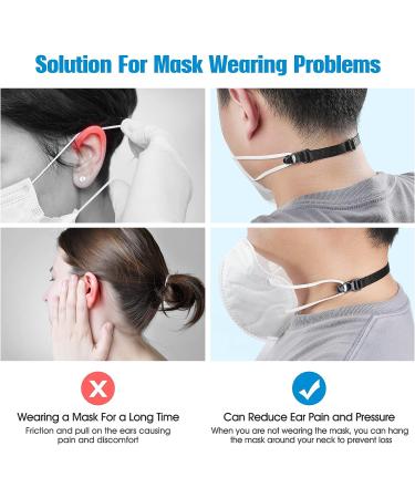 DORART Mask Extender Ear Savers - Adjustable Black Band for Face Masks - 10PCS - Buy Online on GoSupps.com