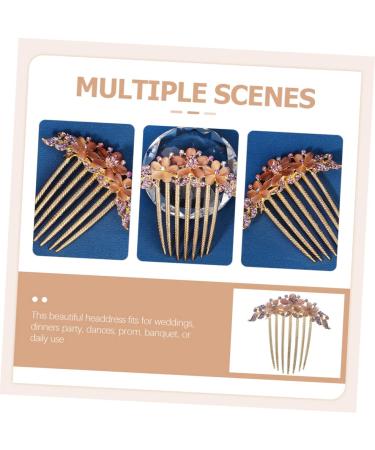 Gogogmee Opal Comb Styling Hair Clips Wedding Hair Accessories for Brides Floral Hair Clips Wedding Hair Clip Tooth Comb Hair Comb for Women Combs for Women Hair Styling Purple Alloy - Buy Online on GoSupps.com