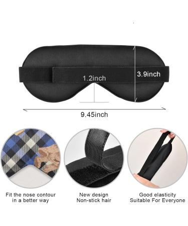 Haskirky Light Blocking Eye Mask for Men and Women - Breathable & Adjustable for Travel, Yoga, Meditation - Deep Sleep Mask - Navy Plaid - Buy Online on GoSupps.com