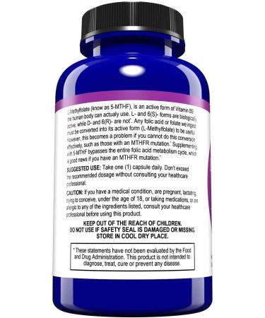 L-Methylfolate 10mg - MTHFR Support & Brain Supplement - 90 Vegan Capsules - Buy Online on GoSupps.com