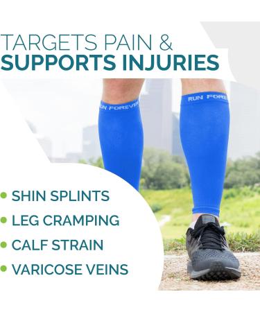 Buy Waden Compression Stockings for Men & Women - Footless Leg Cuffs for Shin Pain & Varicose Veins - Size M - Blue | Fast International Shipping - Buy Online on GoSupps.com